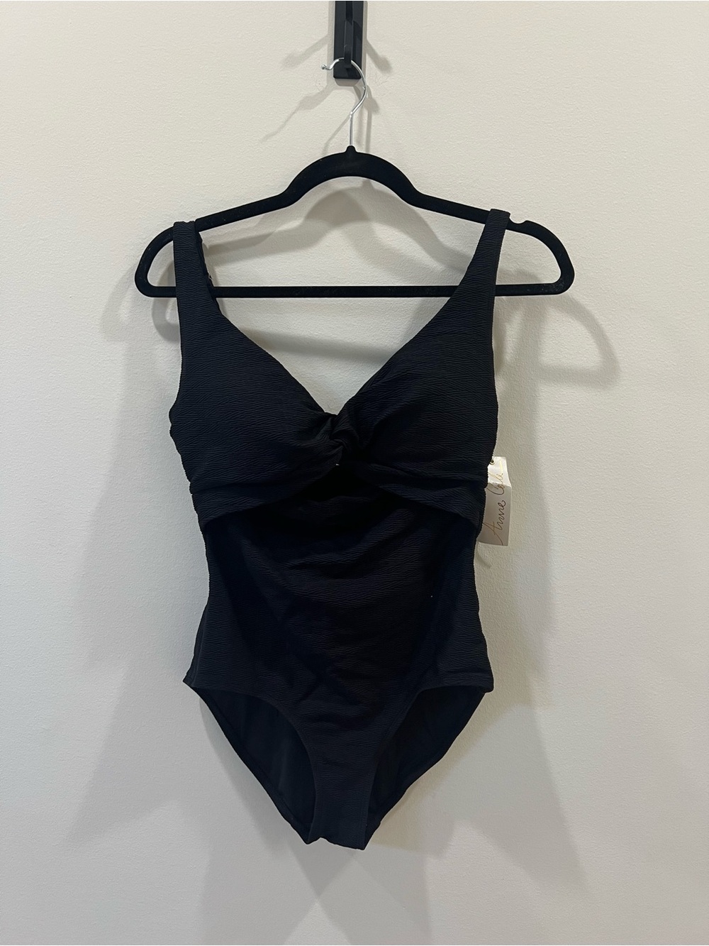 Anne Cole Black Twist-Front One-Piece Swimsuit